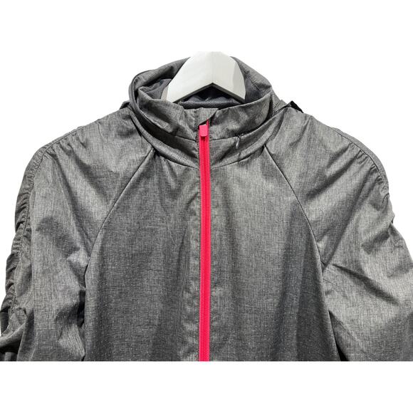 Fabletics Wmns Size Small Gray 1/2 Zip Water Resistant Windbreaker Hooded Jacket - Picture 4 of 11